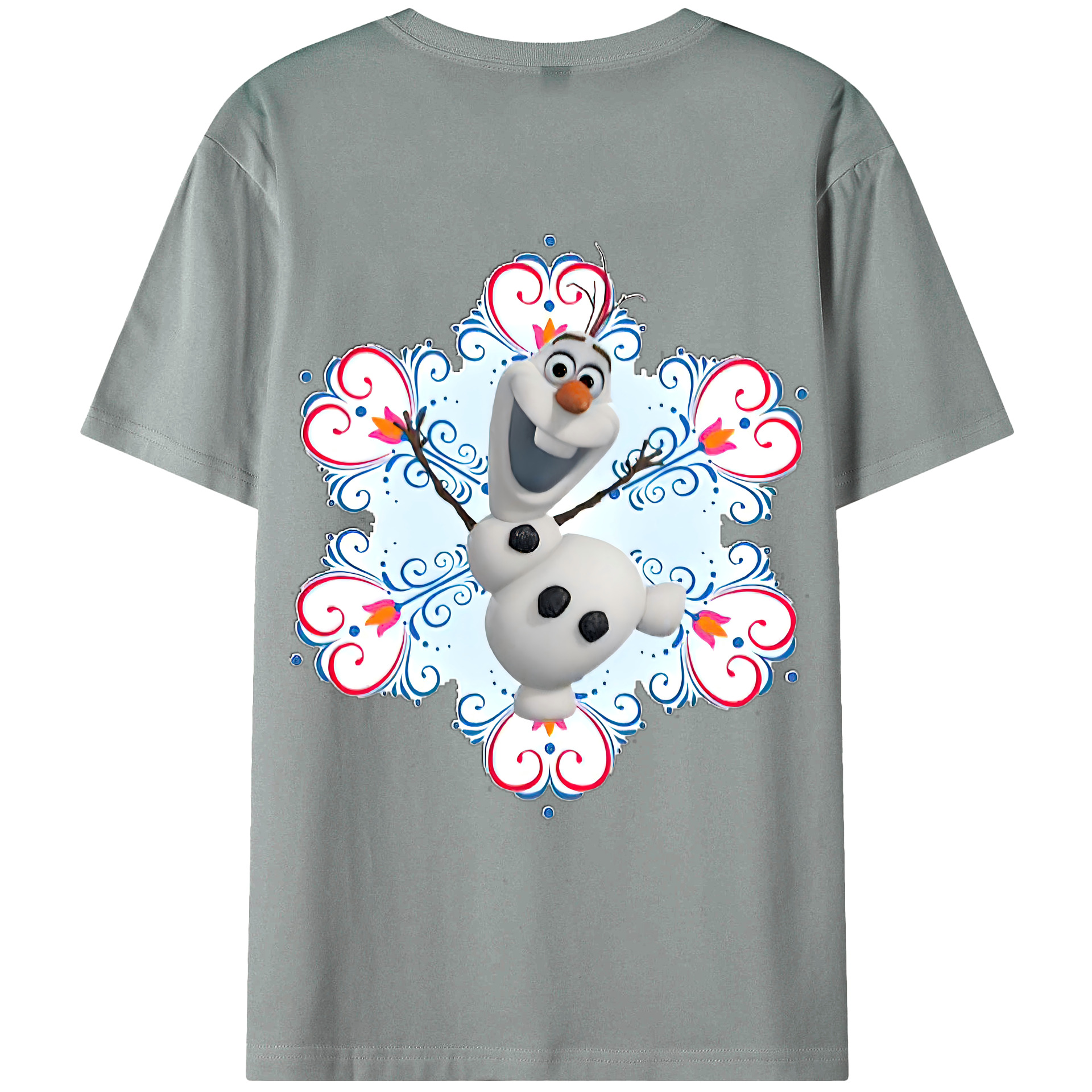 （画像用） アナと雪の女王 アンナ エルサ Frozen Anna Elsa 綿100％ メンズ半袖Tシャツ（バックプリント） 通気性